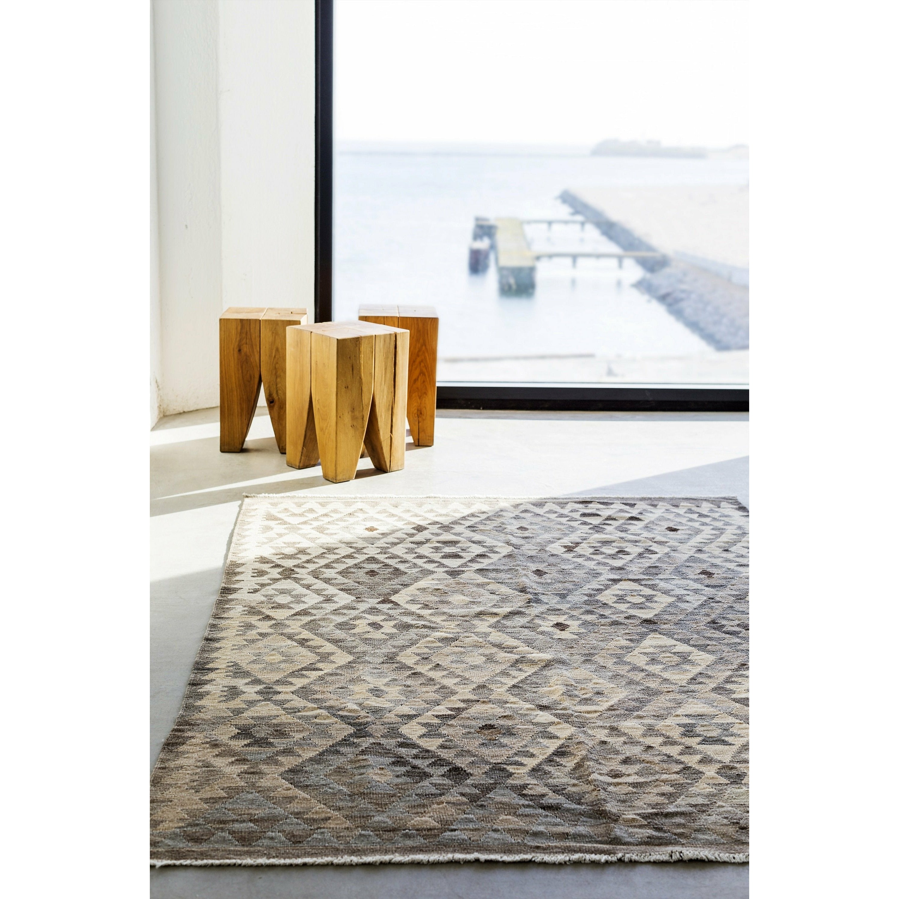 Massimo Kelim mattan naturlig grå, 150x200 cm