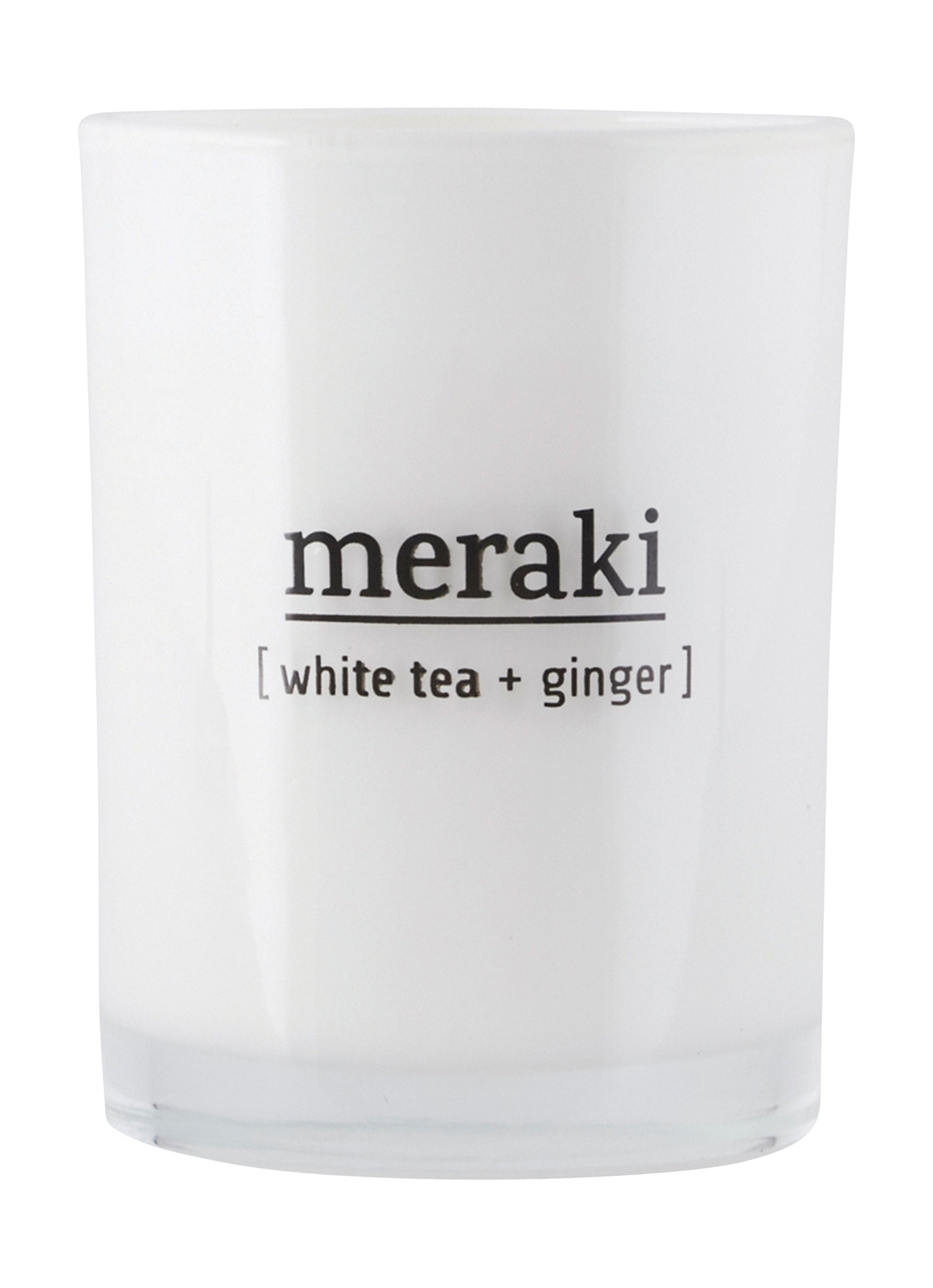 Meraki Duftlys H10,5 cm, White Tea & Ginger