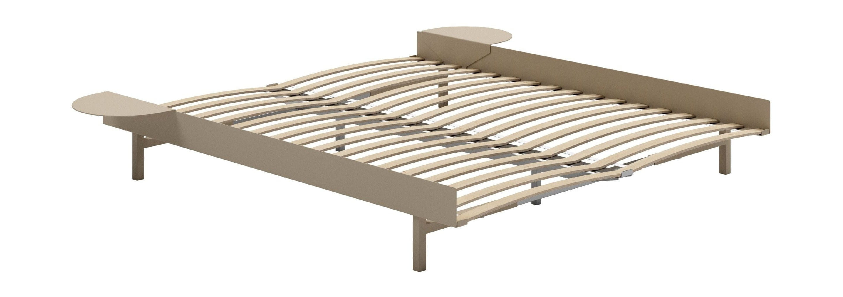 Moebe Säng med lameller och 2 sängbord 160 cm, sand