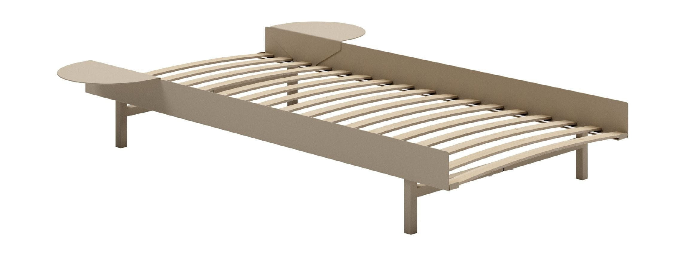 Moebe Säng med lameller och 2 sängbord 90 cm, sand