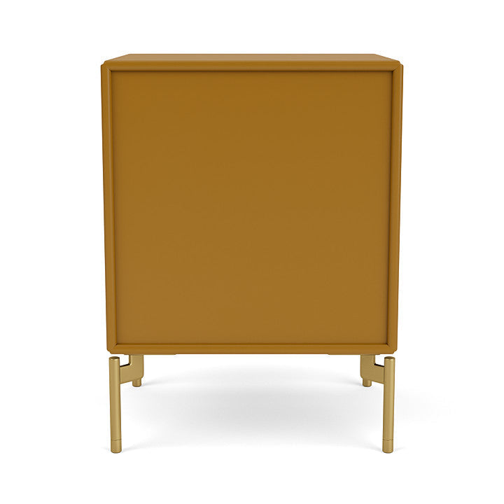 Montana Dream Bedside Table With Ben, Amber Yellow/Brass