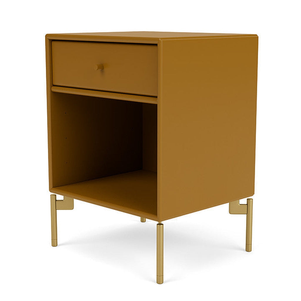 Montana Dream Bedside Table With Ben, Amber Yellow/Brass