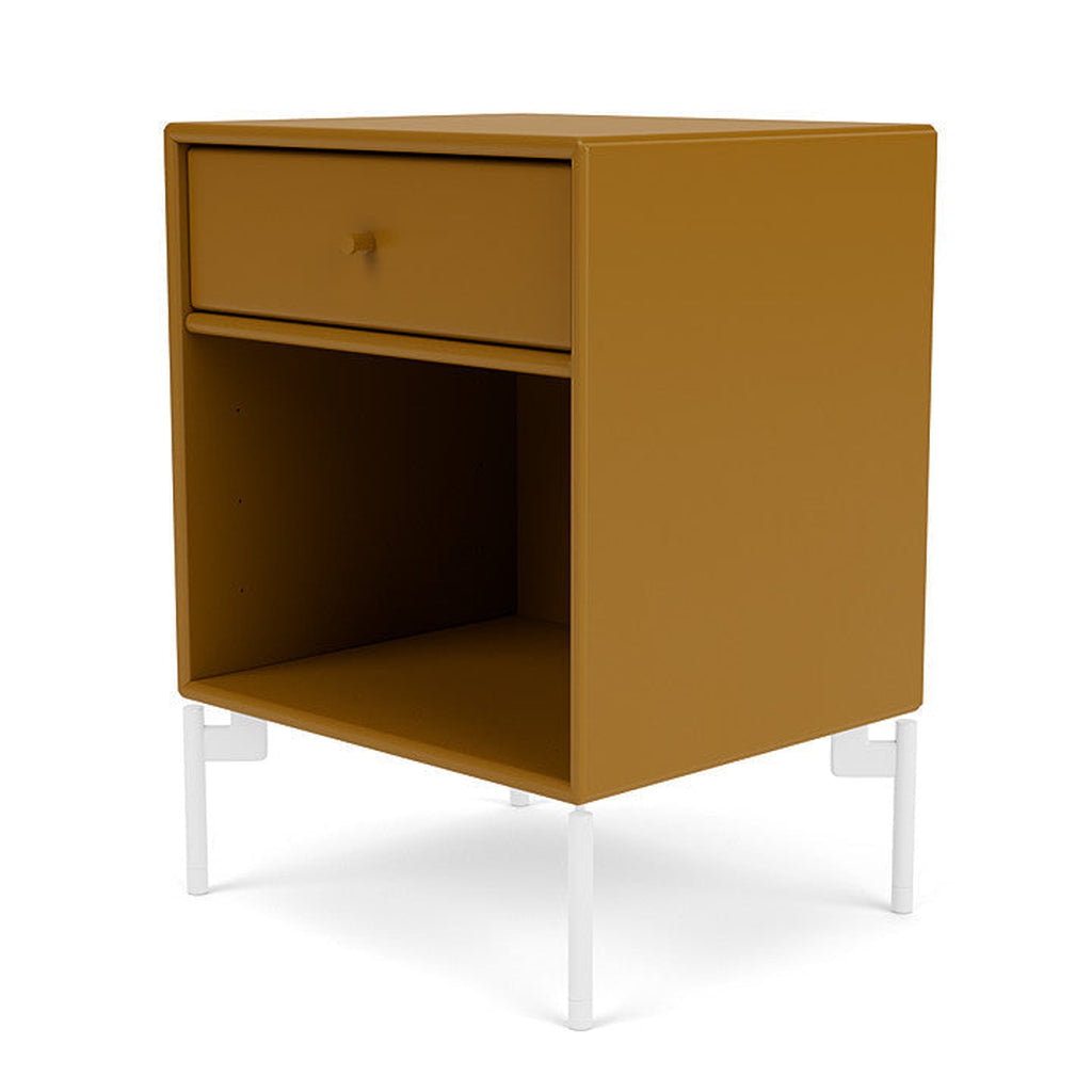 Montana Dream Bedside Table With Ben, Amber Yellow/Snow White