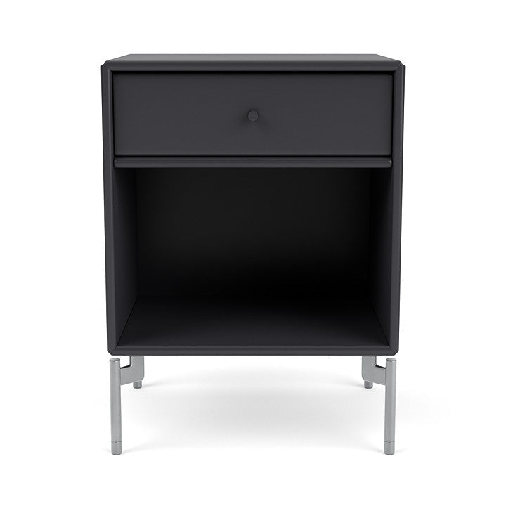 Montana Dream Bedside Table With Ben, Anthracite/Chrome Mat