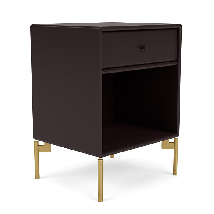Montana Dream Bedside Table With Ben, Balsamic Brown/Brass