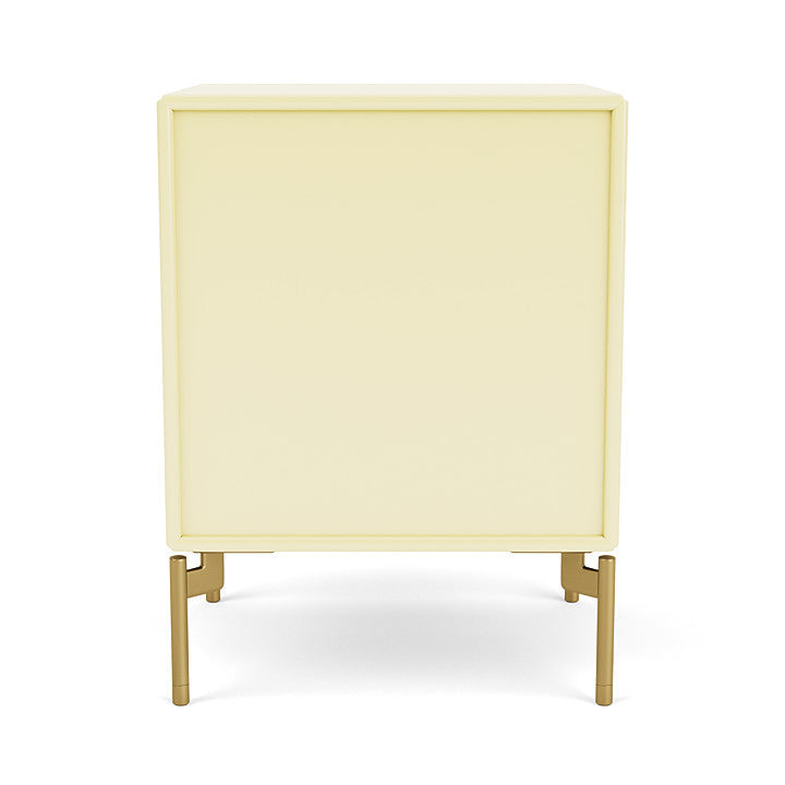 Montana Dream Bedside Table With Ben, Chamomile Yellow/Brass