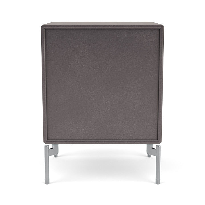 Montana Dream Bedside Table With Ben, Coffee Brown/Chrome Mat