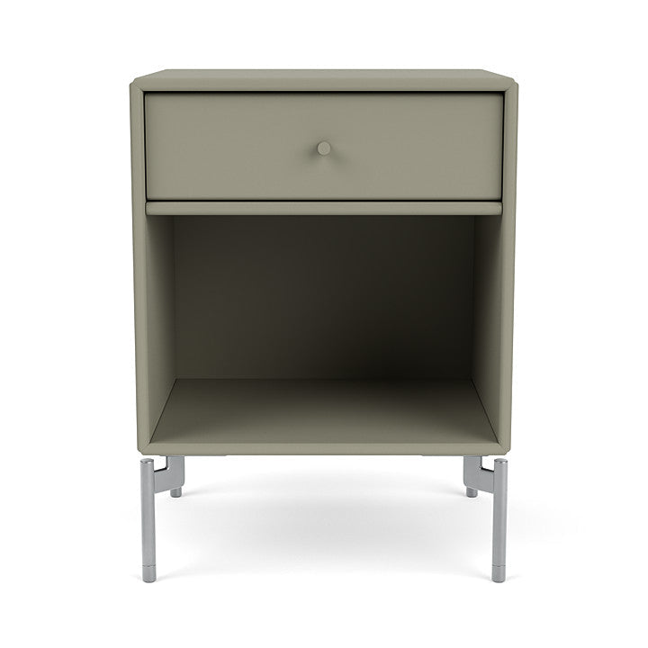 Montana Dream Bedside Table With Ben, Fennel Green/Chrome Mat