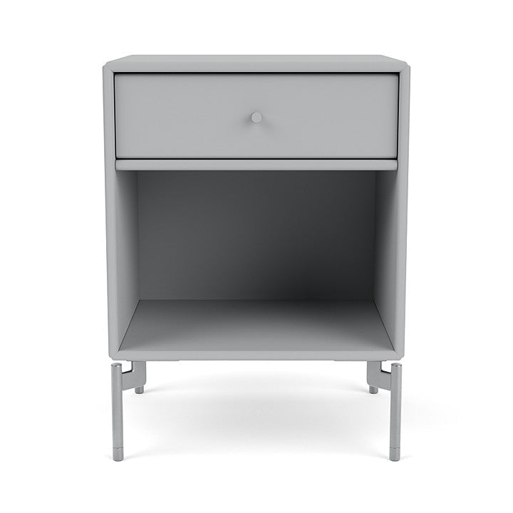 Montana Dream Bedside Table With Ben, Fjord/Chrome Mat