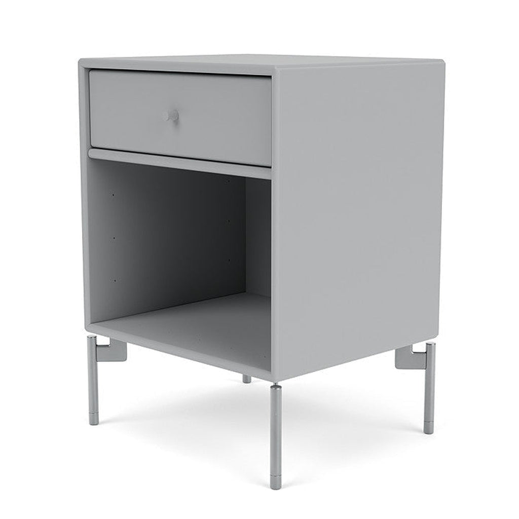 Montana Dream Bedside Table With Ben, Fjord/Chrome Mat