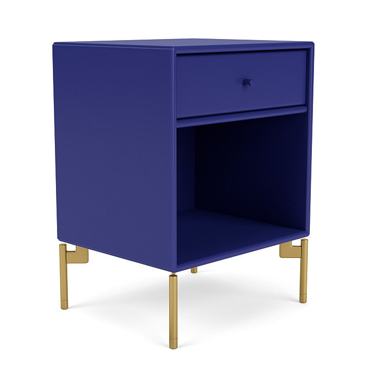 Montana Dream Bedside Table With Ben, Monarch Blue/Brass