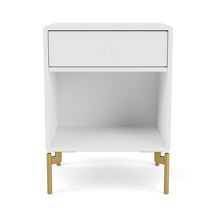 Montana Dream Bedside Table With Ben, New White/Brass