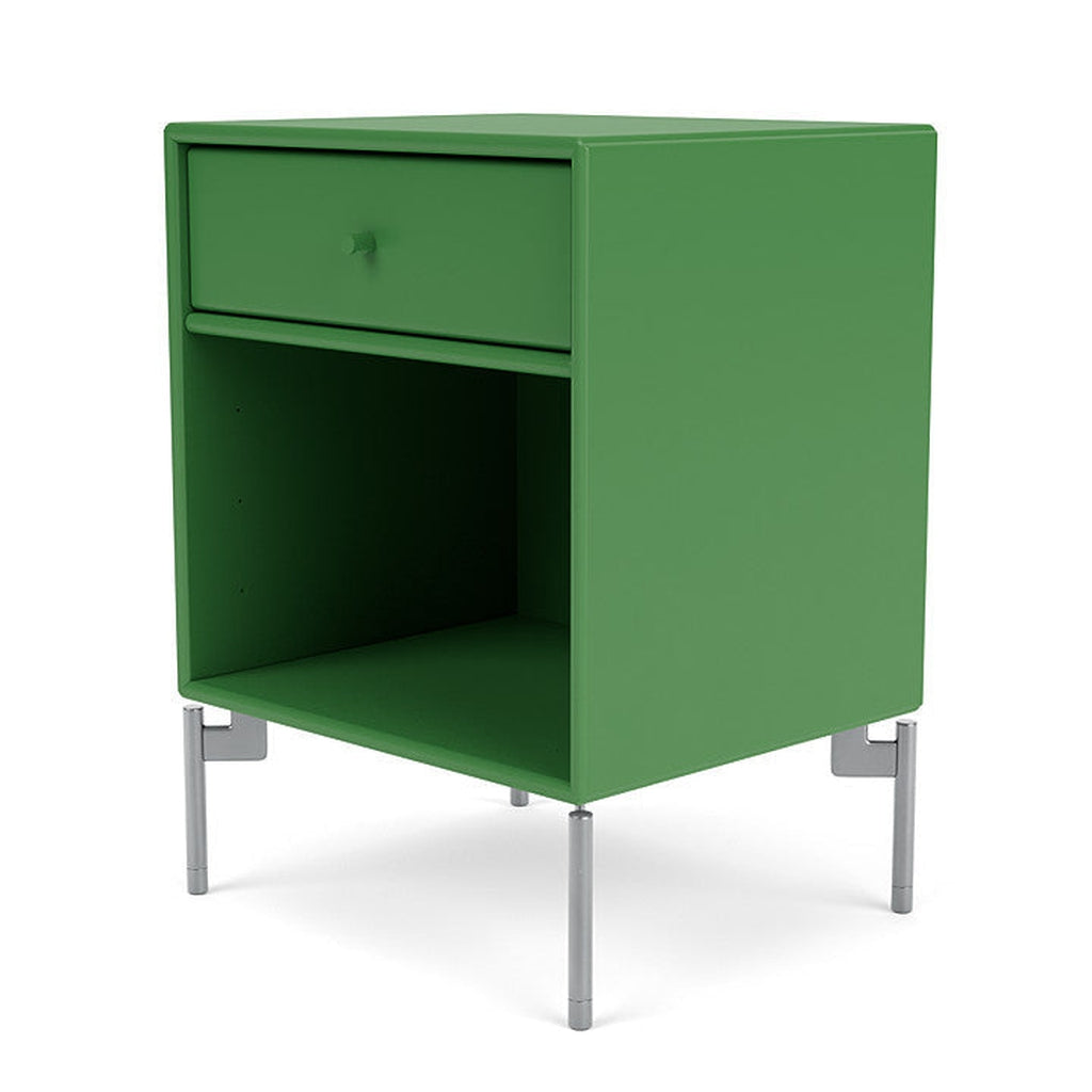 Montana Dream Bedside Table With Ben, Parsley Green/Chrome Mat