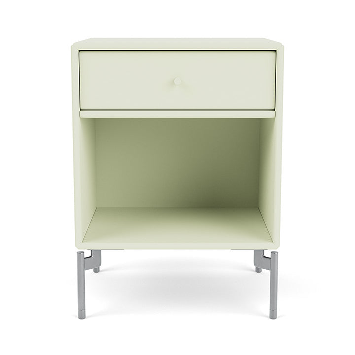 Montana Dream Bedside Table With Ben, Pomelo Green/Chrome Mat