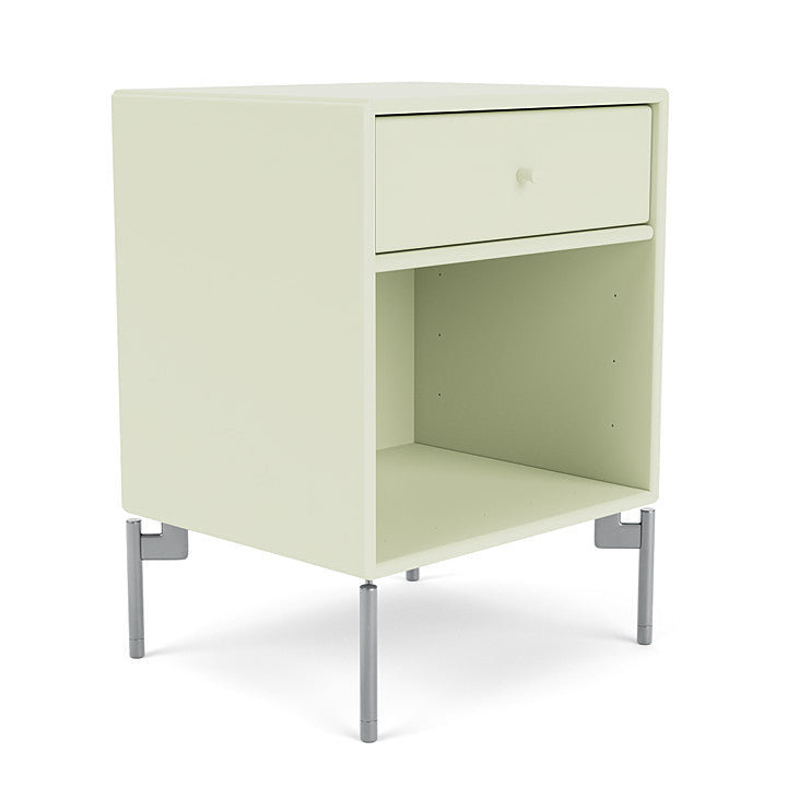 Montana Dream Bedside Table With Ben, Pomelo Green/Chrome Mat