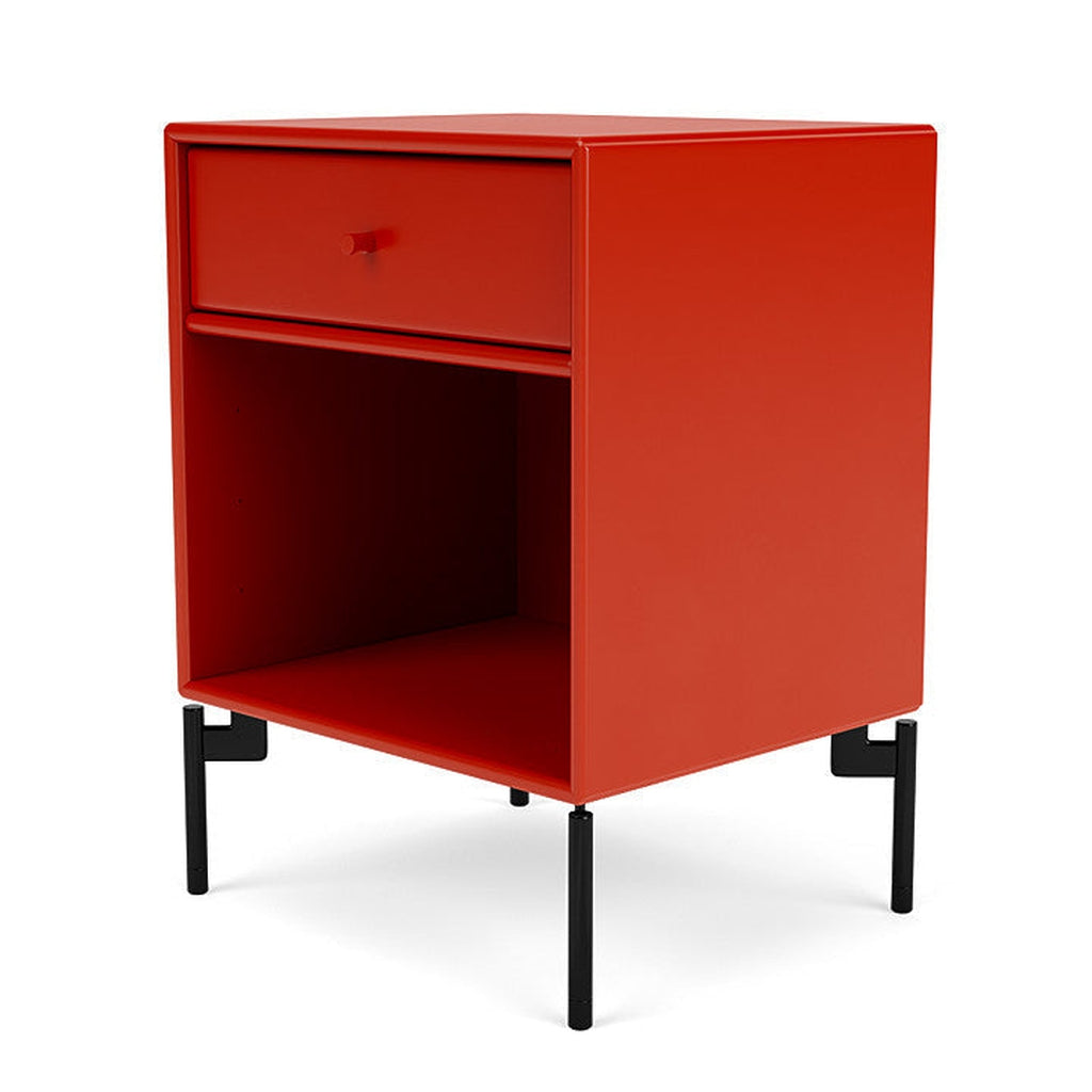 Montana Dream Bedside Table With Ben, Rose Red/Black