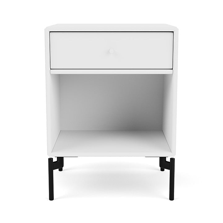 Montana Dream Bedside Table With Ben, Snow White/Black