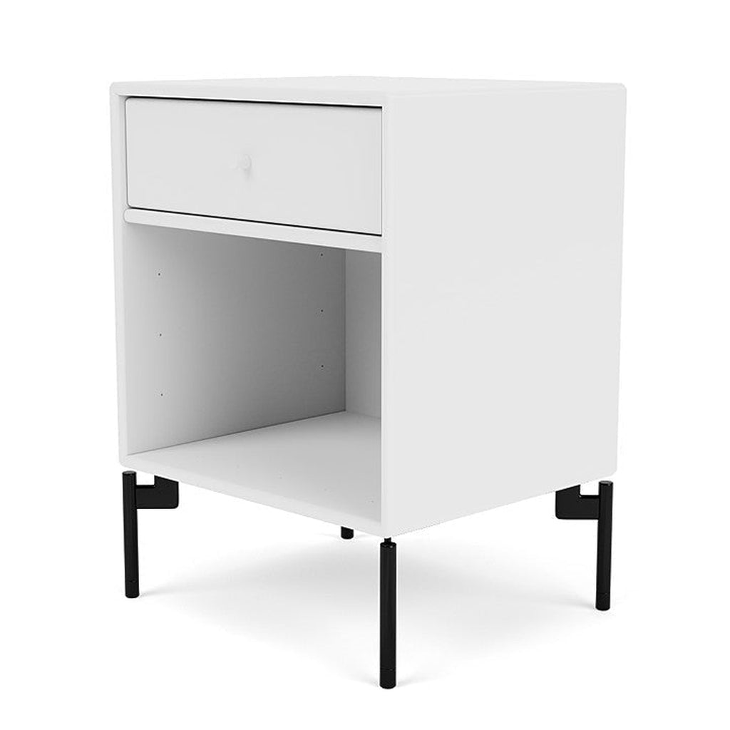Montana Dream Bedside Table With Ben, Snow White/Black