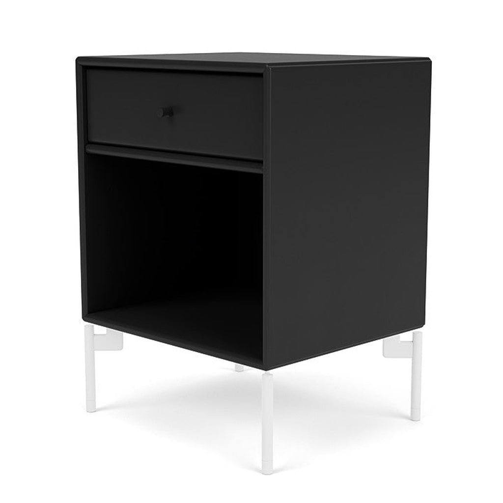 Montana Dream Bedside Table With Ben, Black/Snow White