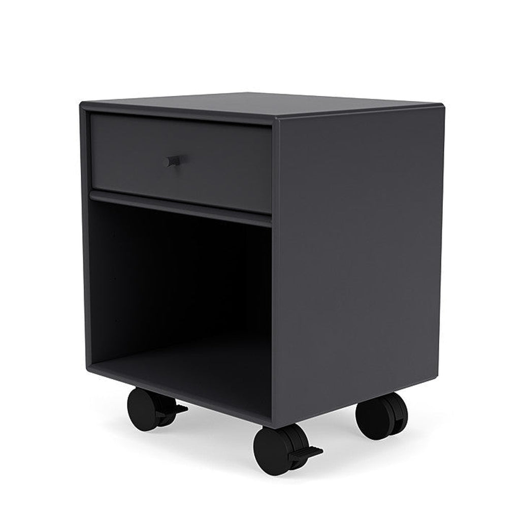 Montana Dream Bedside Table With Wheels, Anthracite