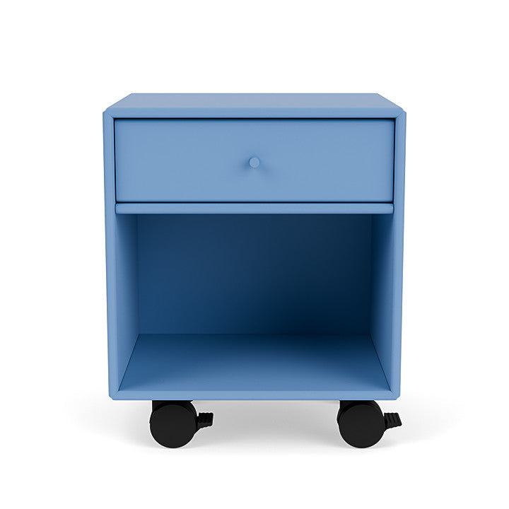 Montana Dream Bedside Table With Wheels, Azure Blue