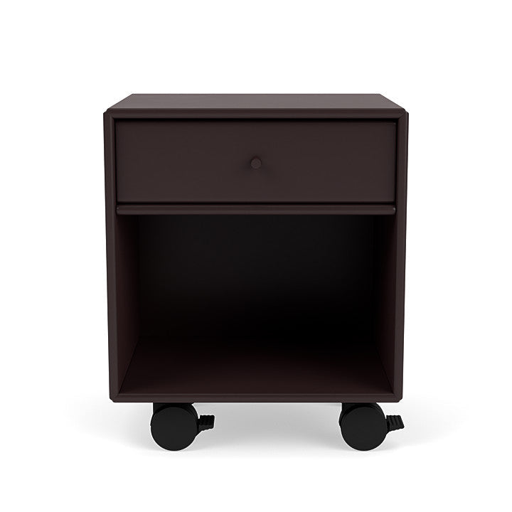 Montana Dream Bedside Table With Wheels, Balsamic Brown