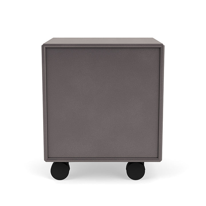 Montana Dream Bedside Table With Wheels, Coffee Brown