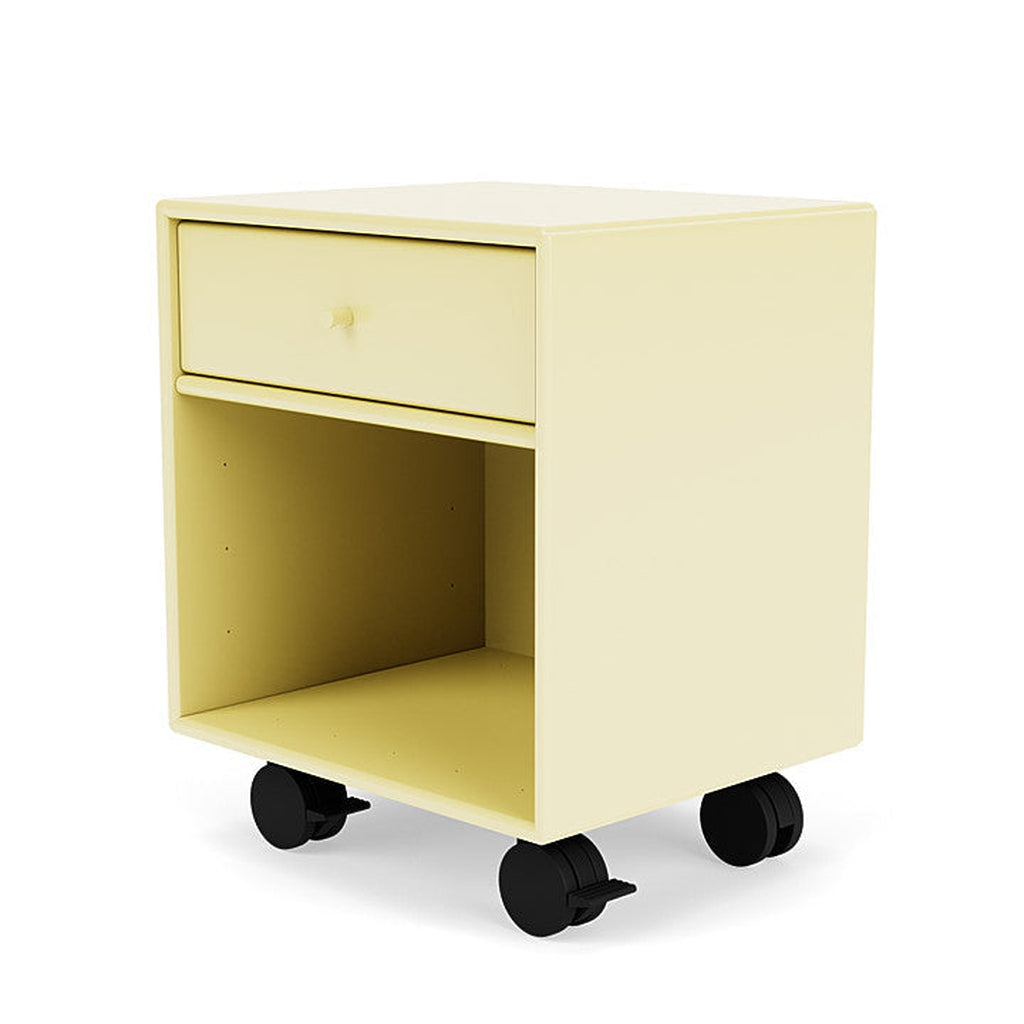 Montana Dream Bedside Table With Wheels, Chamomill Yellow
