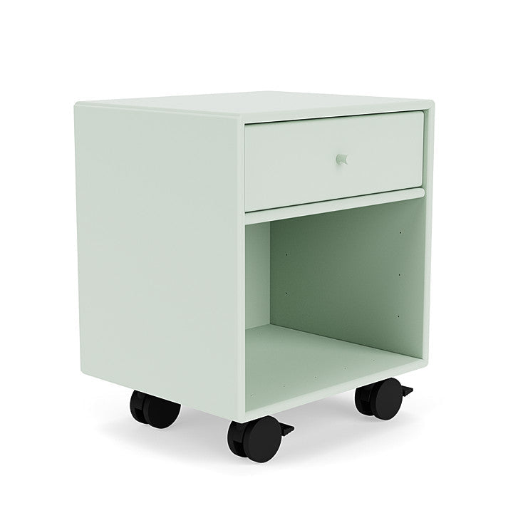 Montana Dream Bedside Table With Wheels, Mist