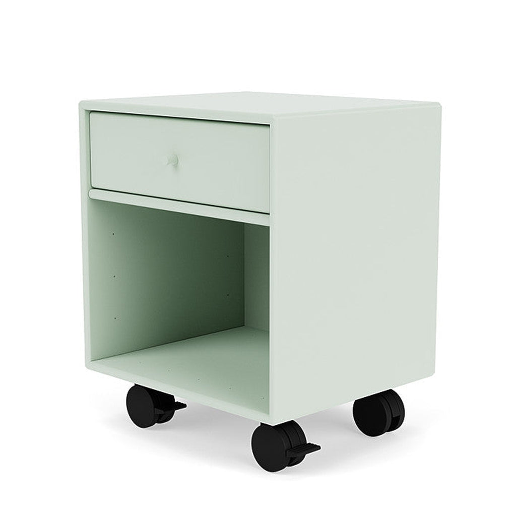 Montana Dream Bedside Table With Wheels, Mist