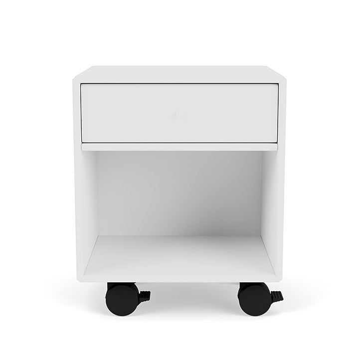 Montana Dream Bedside Table With Wheels, New White