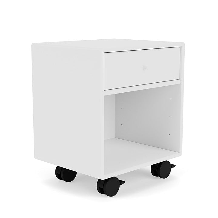 Montana Dream Bedside Table With Wheels, New White