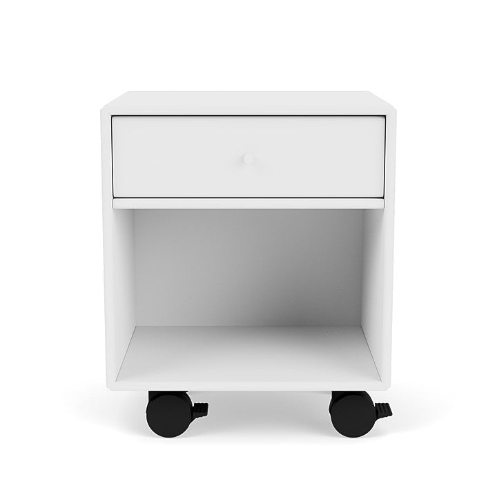 Montana Dream Bedside Table With Wheels, Snow White