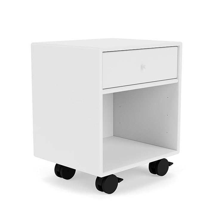 Montana Dream Bedside Table With Wheels, Snow White