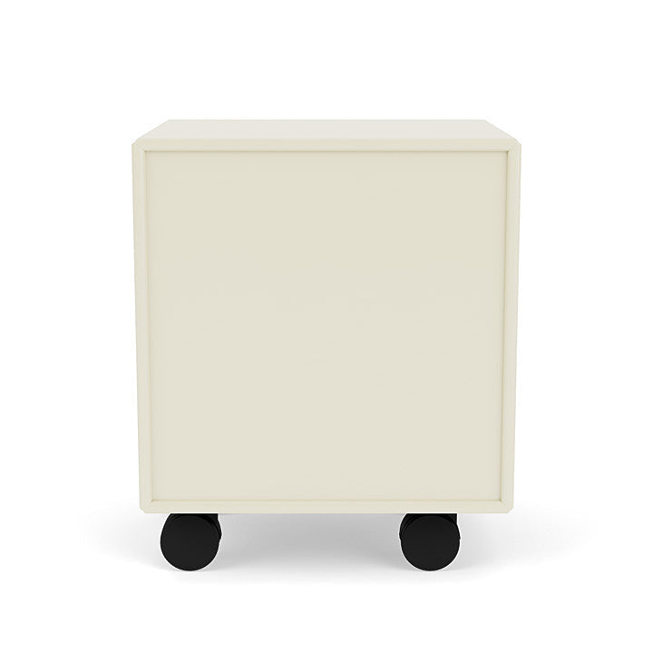 Montana Dream Bedside Table With Wheels, Vanilla White