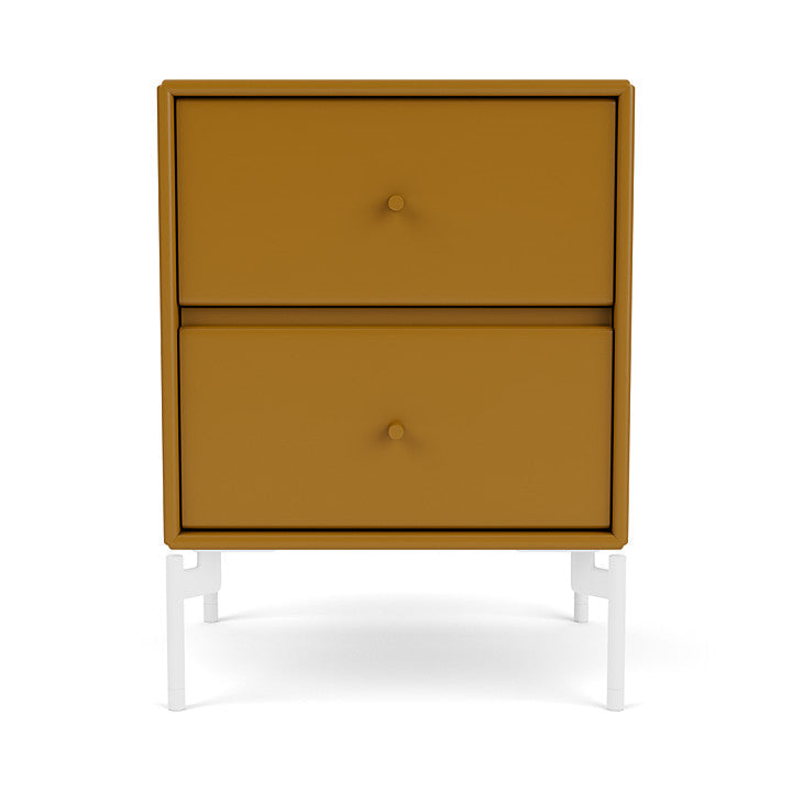 Montana Operation Drawer Table With Ben, Amber Yellow/Snow White