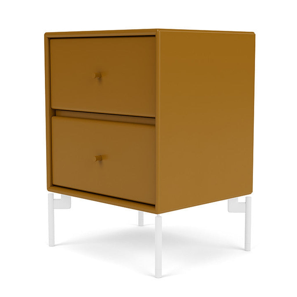 Montana Operation Drawer Table With Ben, Amber Yellow/Snow White