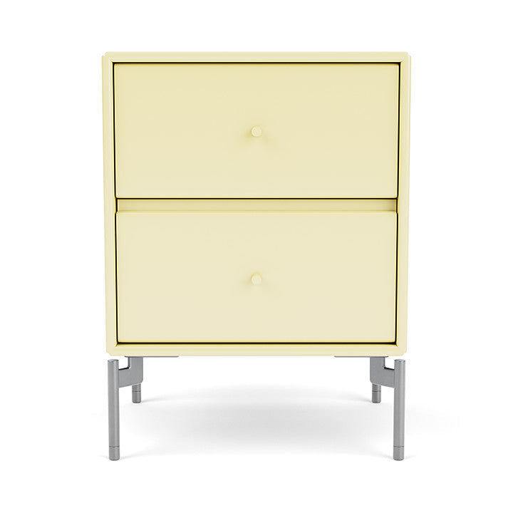 Montana Operation Drawer Table With Ben, Chamomile Yellow/Chrome Mat
