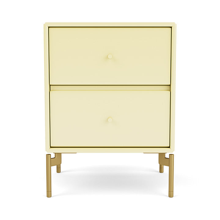 Montana Operation Drawer Table With Ben, Chamomile Yellow/Brass