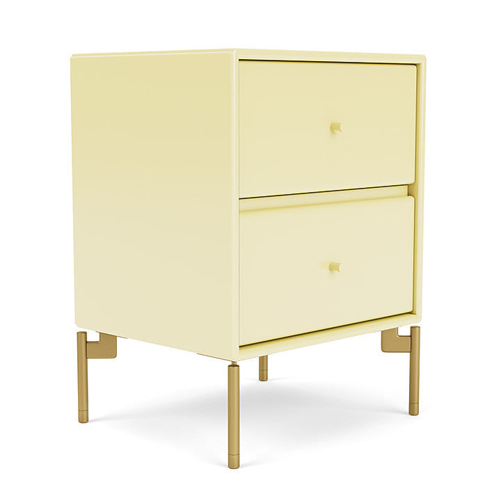 Montana Operation Drawer Table With Ben, Chamomile Yellow/Brass