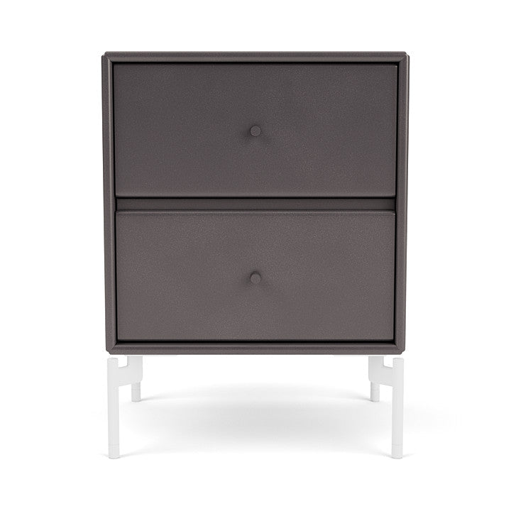 Montana Operation Drawer Table With Ben, Coffee Brown/Snow White