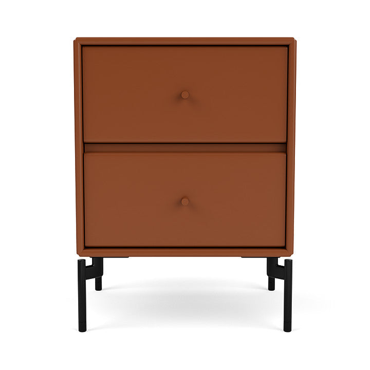 Montana Operation Drawer Table With Ben, Hazelnut Brown/Black