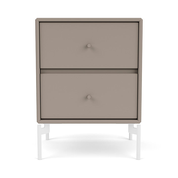 Montana Operation Drawer Table With Ben, Truffle Grey/Snow White