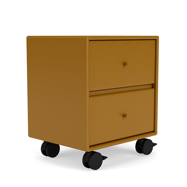 Montana Operation Drawer Table With Wheels, Amber Yellow