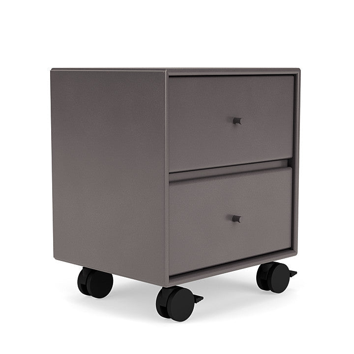 Montana Operation Drawer Table With Wheels, Coffee Brown