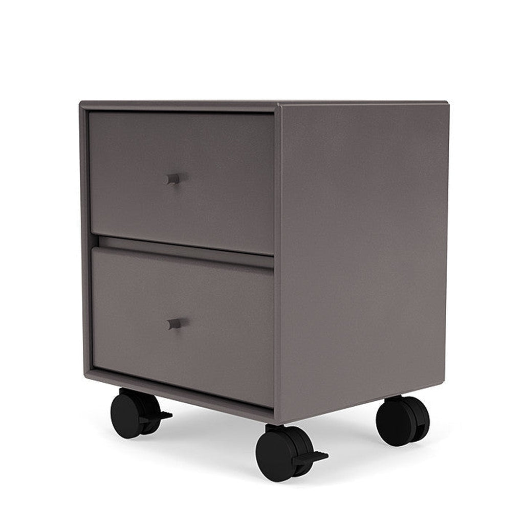 Montana Operation Drawer Table With Wheels, Coffee Brown