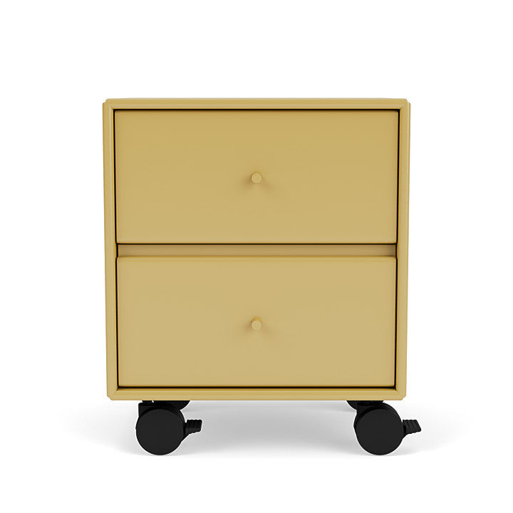 Montana Operation Drawer Table With Wheels, Cumin Yellow