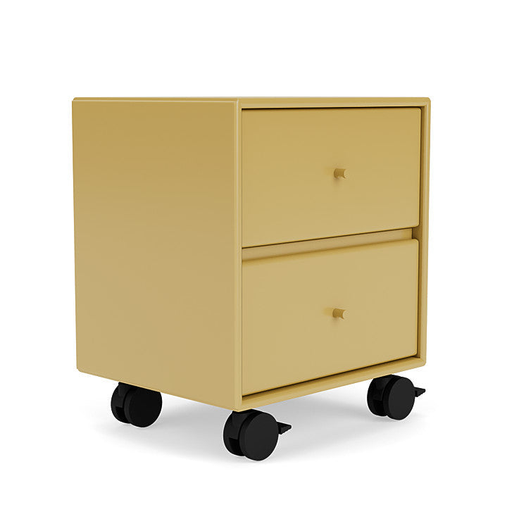 Montana Operation Drawer Table With Wheels, Cumin Yellow