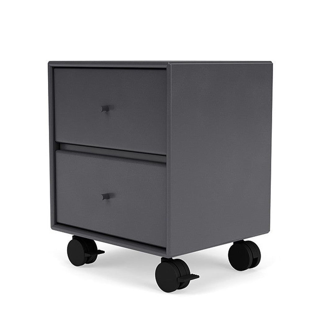 Montana Operation Drawer Table With Wheels, Coal Black
