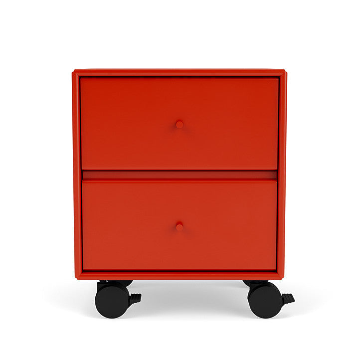 Montana Operation Drawer Table With Wheels, Rose Red